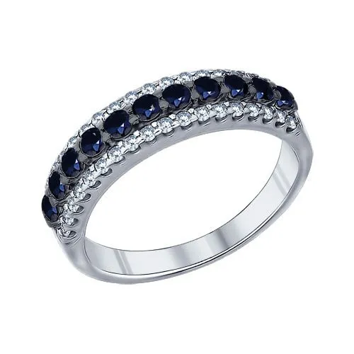 Inel din argint cu Cubic Zirconia Incolor, Cubic Zirconia Negru