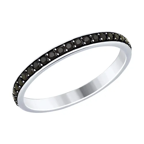 Inel din argint cu Cubic Zirconia Negru