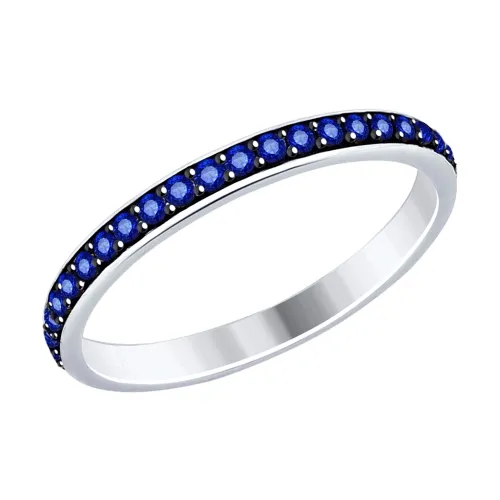 Inel din argint cu Cubic Zirconia Albastru Safir