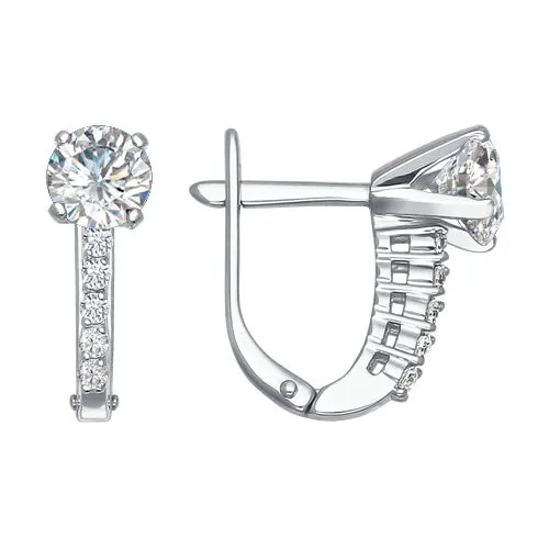 Cercei din argint cu Cubic Zirconia Incolor