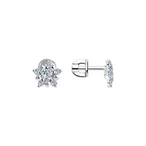 Cercei Pusete din argint cu Cubic Zirconia Incolor