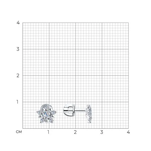 Cercei Pusete din argint cu Cubic Zirconia Incolor