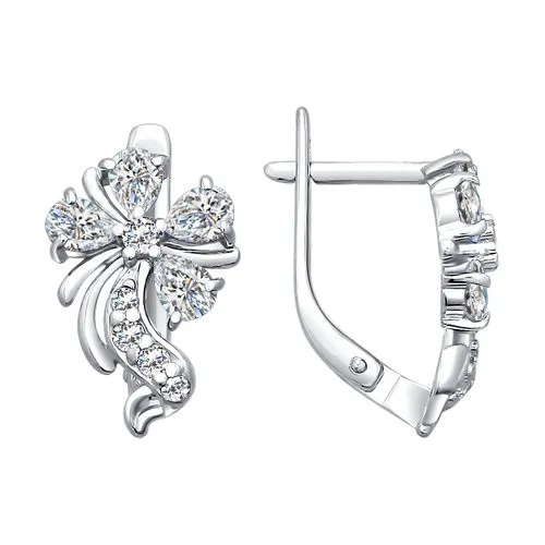 Cercei din argint cu Cubic Zirconia Incolor