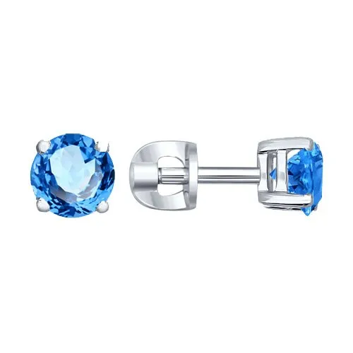 Cercei Pusete din argint cu Cubic Zirconia Albastru