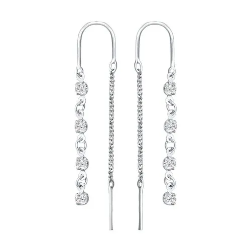 Cercei Lanț din argint cu Cubic Zirconia Incolor