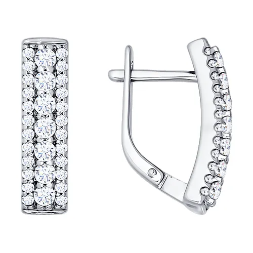 Cercei din argint cu Cubic Zirconia Incolor