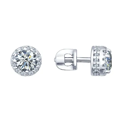 Cercei Pusete din argint cu Cubic Zirconia Incolor