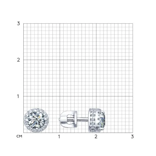 Cercei Pusete din argint cu Cubic Zirconia Incolor