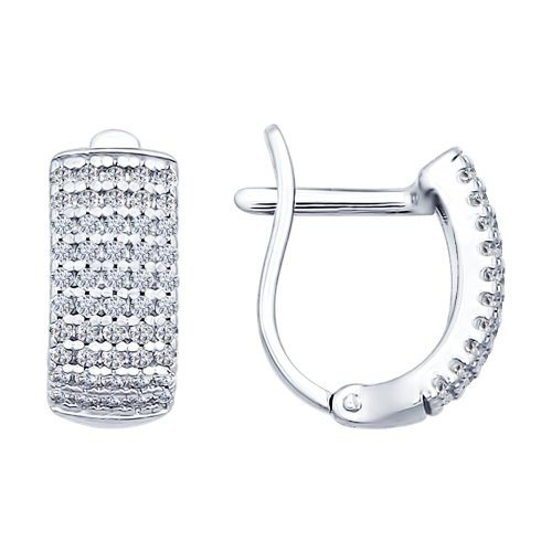 Cercei din argint  cu pietre Cubic Zirconia Incolor