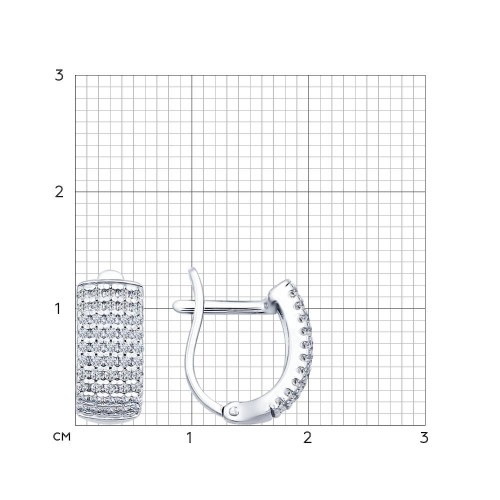 Cercei din argint  cu pietre Cubic Zirconia Incolor