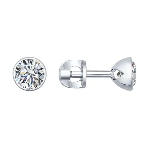Cercei Pusete din argint cu Cubic Zirconia Incolor