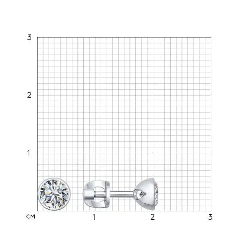 Cercei Pusete din argint cu Cubic Zirconia Incolor