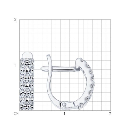 Cercei din argint  cu pietre Cubic Zirconia Incolor