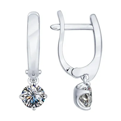 Cercei Pusete din argint cu Cubic Zirconia Incolor