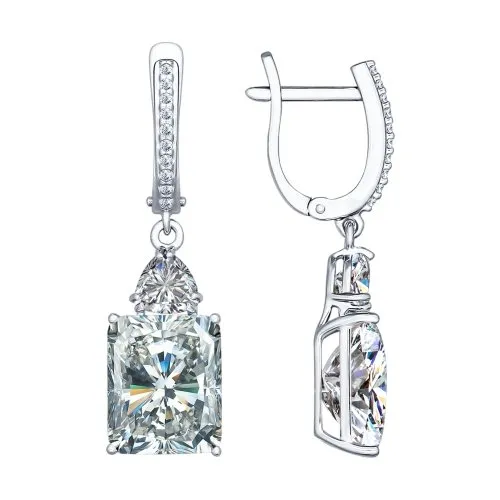 Cercei Suspendați din argint cu Cubic Zirconia Incolor