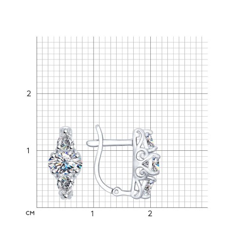 Cercei din argint  cu pietre Cubic Zirconia Incolor