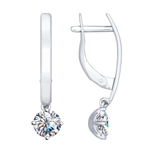 Cercei Suspendați din argint  cu pietre Cubic Zirconia Incolor