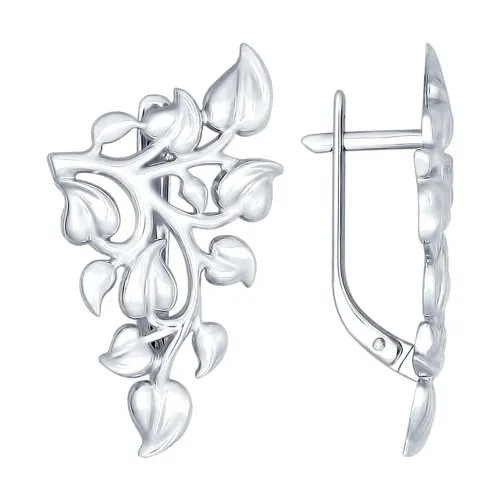 Серьги из серебра без камней