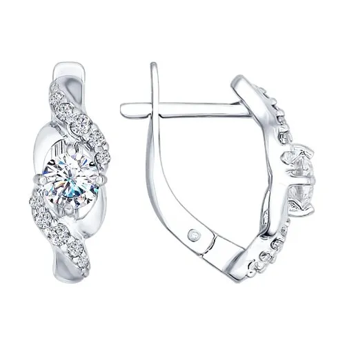 Cercei din argint cu Cubic Zirconia Incolor