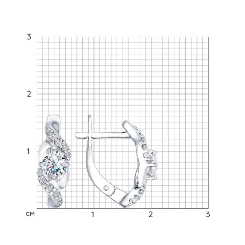 Cercei din argint cu Cubic Zirconia Incolor