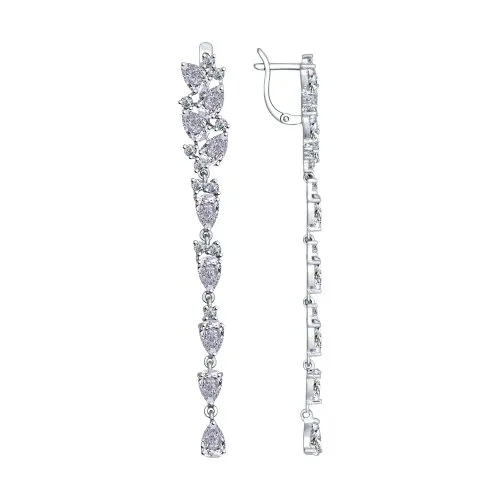 Cercei Suspendați din argint cu Cubic Zirconia Incolor
