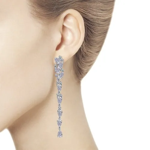Cercei Suspendați din argint cu Cubic Zirconia Incolor