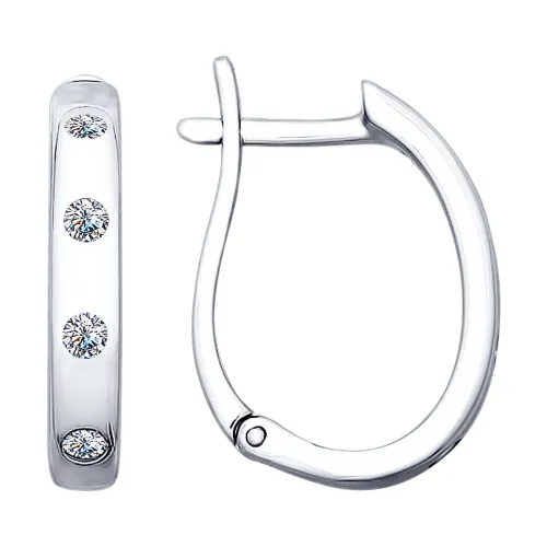 Cercei din argint cu Cubic Zirconia Incolor