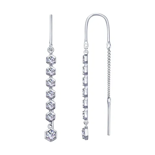 Cercei Lanț din argint cu Cubic Zirconia Incolor