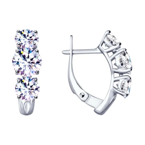 Cercei din argint cu Cubic Zirconia Incolor