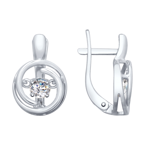 Cercei din argint  cu pietre Cubic Zirconia Incolor