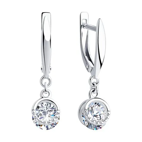 Cercei Suspendați din argint cu Cubic Zirconia Incolor