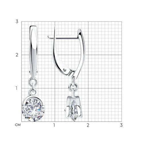 Cercei Suspendați din argint cu Cubic Zirconia Incolor