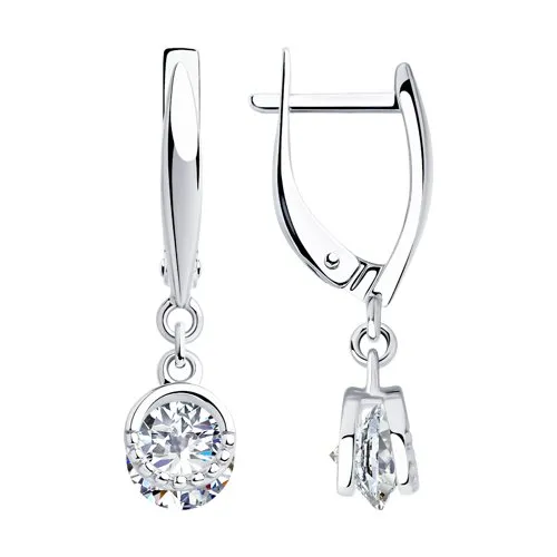 Cercei Suspendați din argint cu Cubic Zirconia Incolor