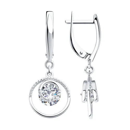 Cercei Suspendați din argint cu Cubic Zirconia Incolor