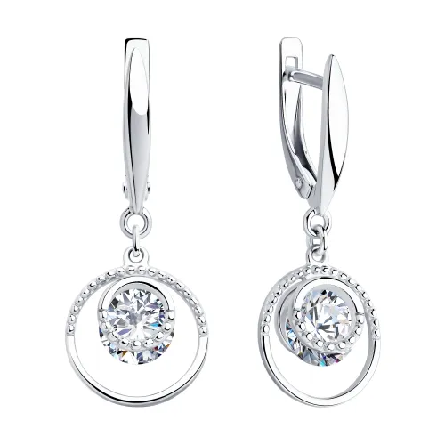 Cercei Suspendați din argint cu Cubic Zirconia Incolor