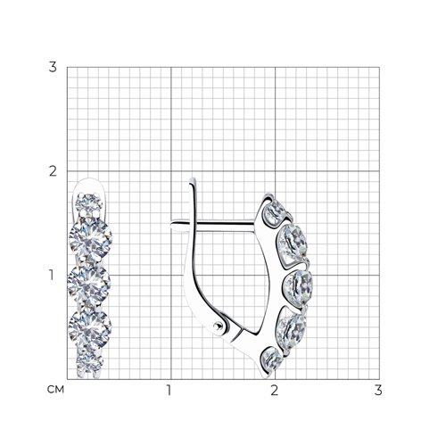 Cercei din argint  cu pietre Cubic Zirconia Incolor