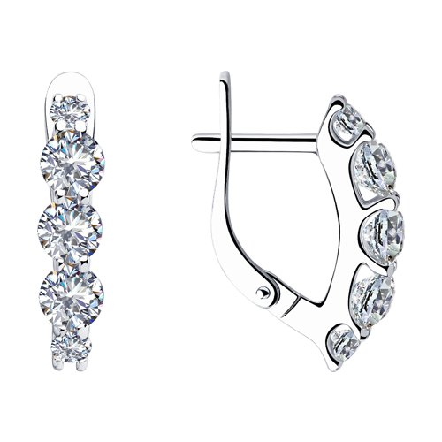 Cercei din argint  cu pietre Cubic Zirconia Incolor
