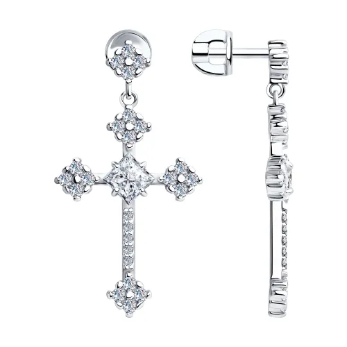 Cercei Pusete din argint cu Cubic Zirconia Incolor