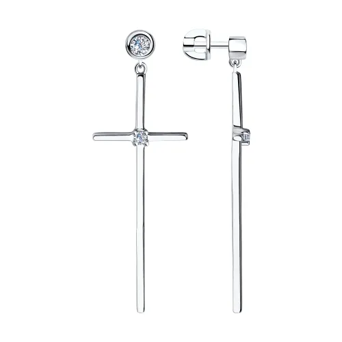 Cercei Pusete din argint cu Cubic Zirconia Incolor