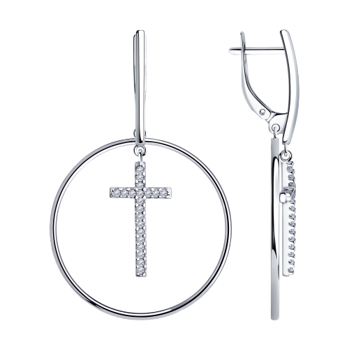 Cercei Suspendați din argint  cu pietre Cubic Zirconia Incolor
