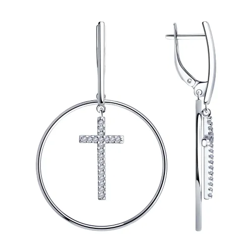 Cercei Suspendați din argint cu Cubic Zirconia Incolor