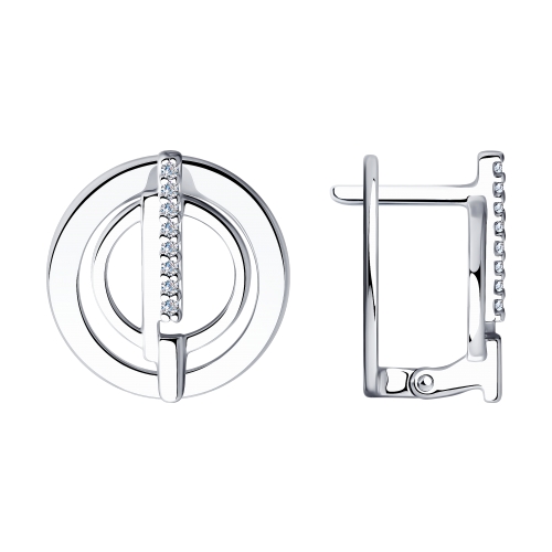 Cercei din argint  cu pietre Cubic Zirconia Incolor