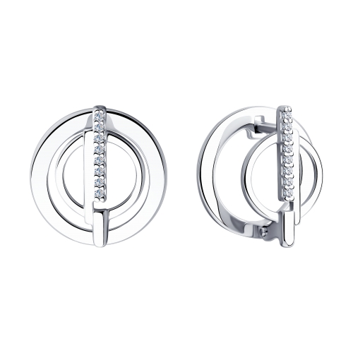 Cercei din argint  cu pietre Cubic Zirconia Incolor