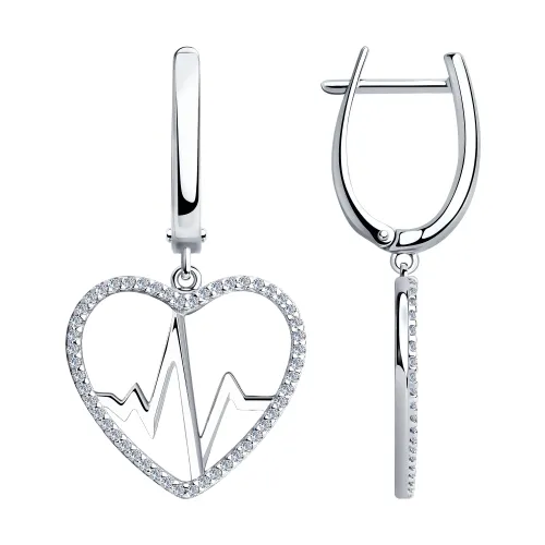 Cercei Suspendați din argint cu Cubic Zirconia Incolor