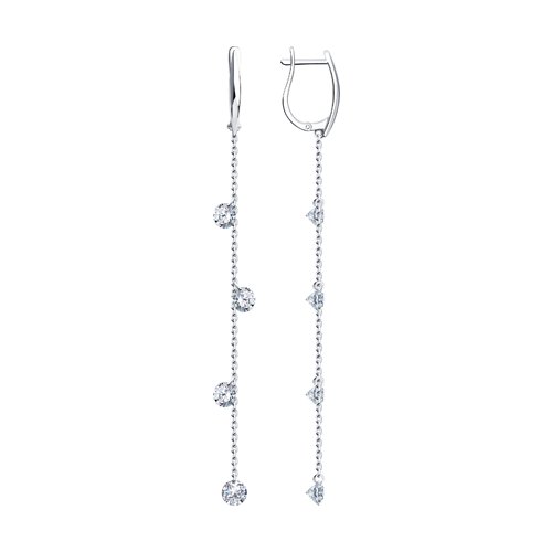 Cercei Suspendați din argint  cu pietre Cubic Zirconia Incolor