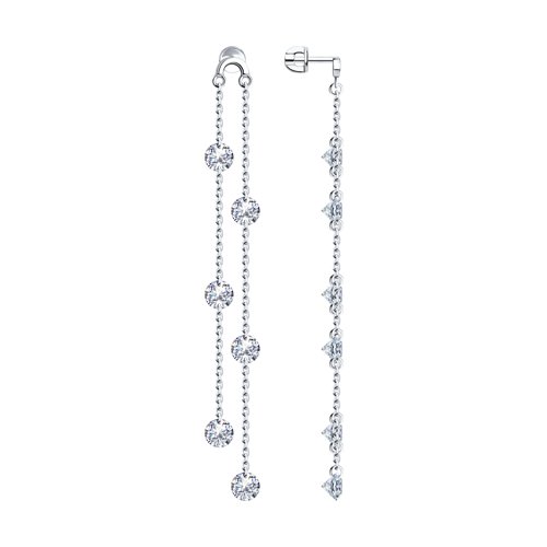 Cercei Pusete din argint  cu pietre Cubic Zirconia Incolor