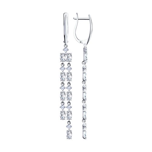 Cercei Suspendați din argint  cu pietre Cubic Zirconia Incolor