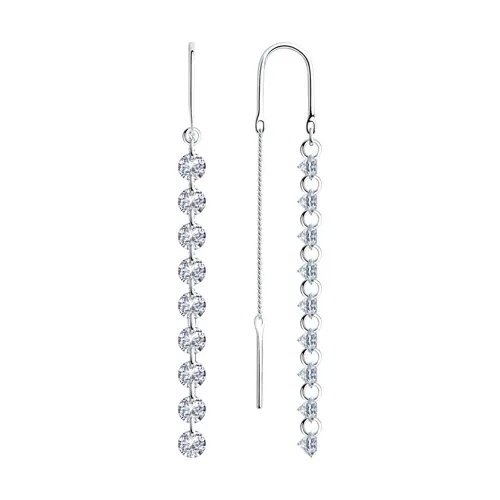 Cercei Lanț din argint cu Cubic Zirconia Incolor
