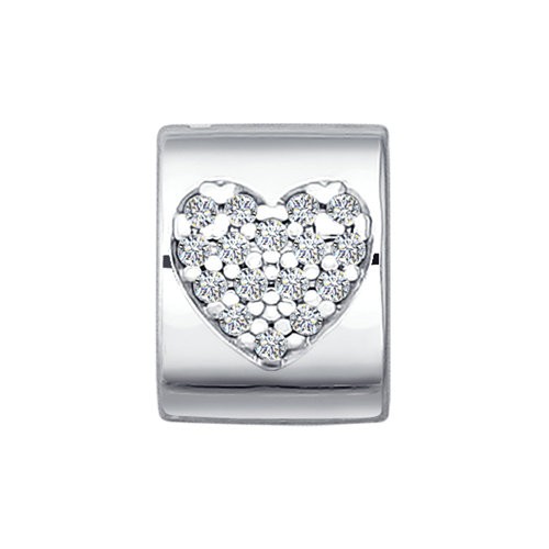 Подвеска из серебра с камнями Фианит