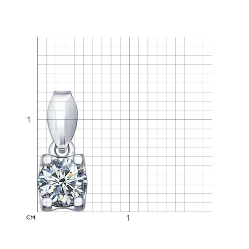 Pandantiv din argint  cu pietre Cubic Zirconia Incolor